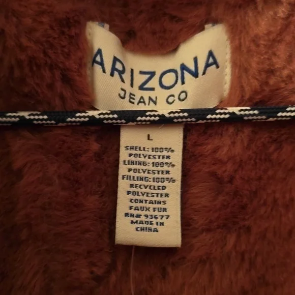 ARIZONA JEAN CO WOMEN'S JUNIORS WINTER BERRY HOODED COAT SIZE LARGE - Picture 7 of 15